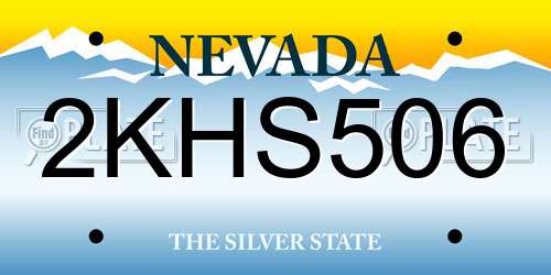 2KHS506 Nevada License Plate