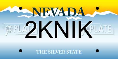 2KNIK Nevada License Plate