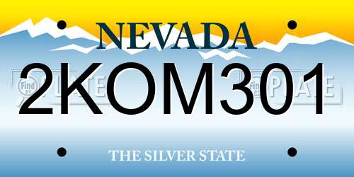 2KOM301 Nevada License Plate