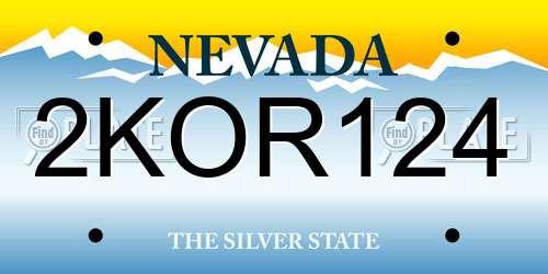 2KOR124 Nevada License Plate