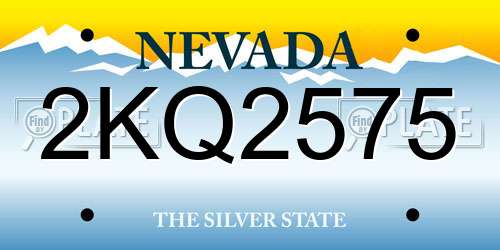 2KQ2575 Nevada License Plate