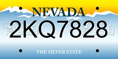 2KQ7828 Nevada License Plate