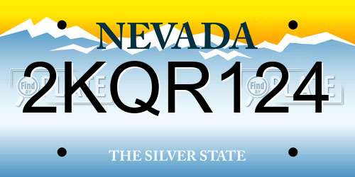 2KQR124 Nevada License Plate