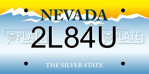 2L84U Nevada License Plate
