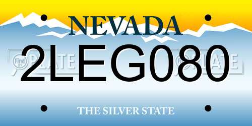2LEG080 Nevada License Plate