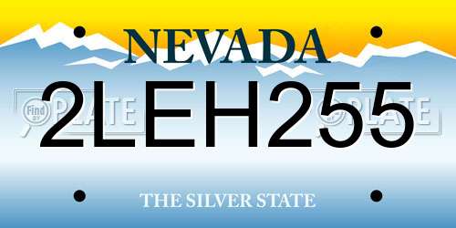 2LEH255 Nevada License Plate
