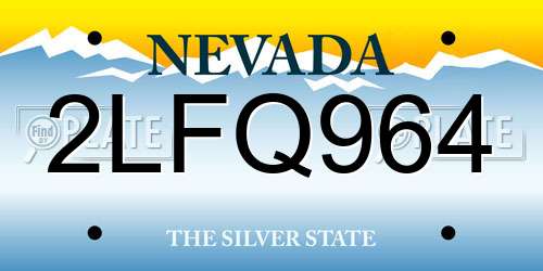 2LFQ964 Nevada License Plate