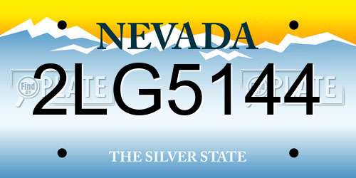 2LG5144 Nevada License Plate