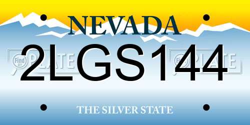 2LGS144 Nevada License Plate