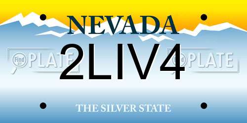 2LIV4 Nevada License Plate