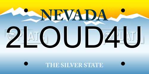 2LOUD4U Nevada License Plate