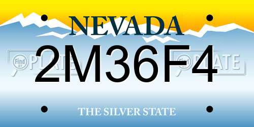2M36F4 Nevada License Plate