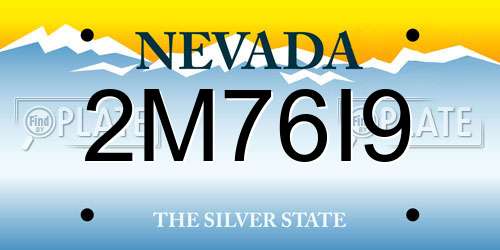 2M76I9 Nevada License Plate