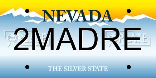 2MADRE Nevada License Plate