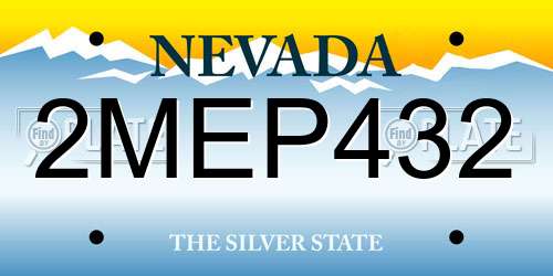 2MEP432 Nevada License Plate