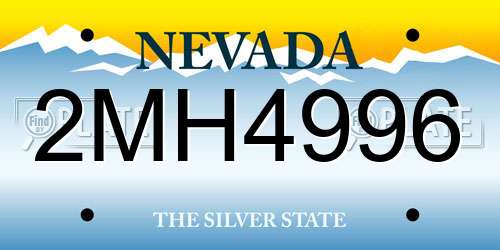 2MH4996 Nevada License Plate