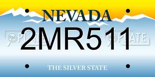 2MR511 Nevada License Plate
