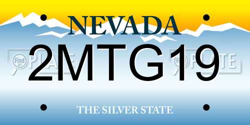 2MTG19 Nevada License Plate