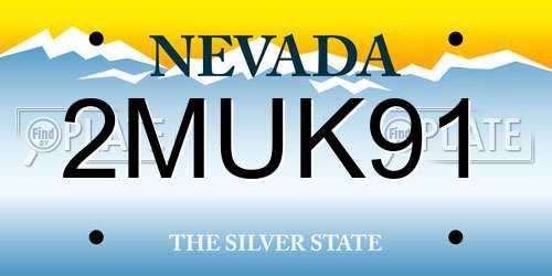 2MUK91 Nevada License Plate