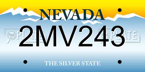 2MV243 Nevada License Plate