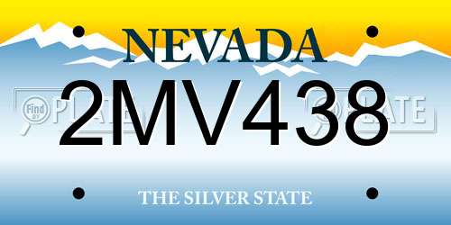 2MV438 Nevada License Plate