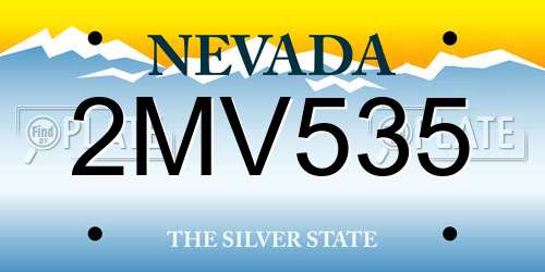 2MV535 Nevada License Plate