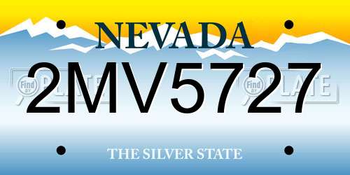 2MV5727 Nevada License Plate