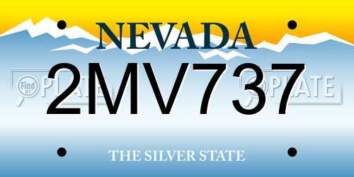 2MV737 Nevada License Plate