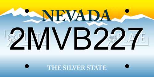 2MVB227 Nevada License Plate