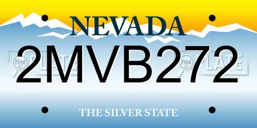 2MVB272 Nevada License Plate