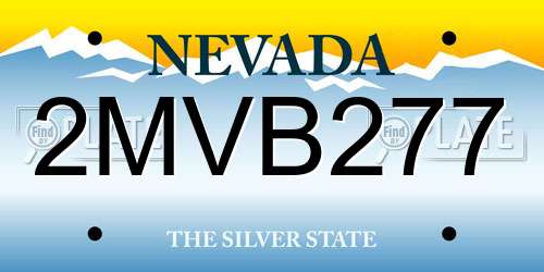 2MVB277 Nevada License Plate