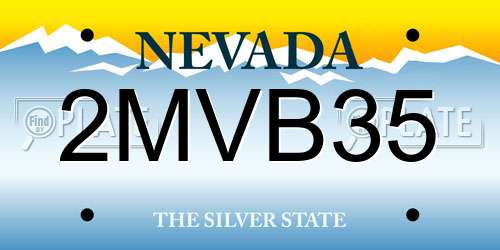 2MVB35 Nevada License Plate