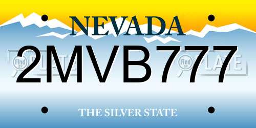 2MVB777 Nevada License Plate