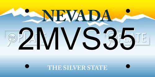 2MVS35 Nevada License Plate