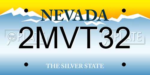 2MVT32 Nevada License Plate