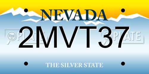 2MVT37 Nevada License Plate