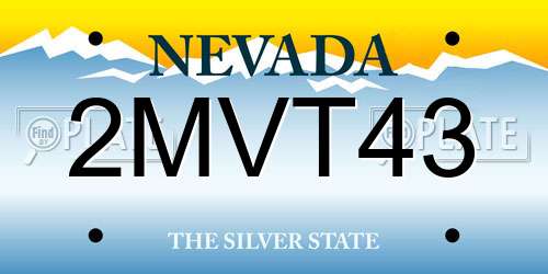 2MVT43 Nevada License Plate