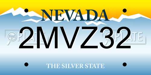 2MVZ32 Nevada License Plate