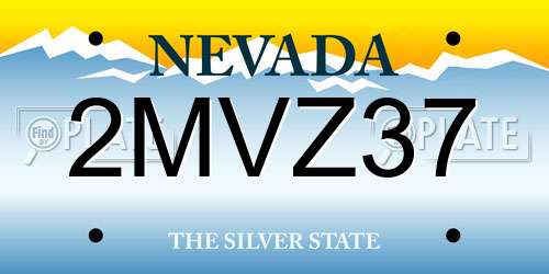 2MVZ37 Nevada License Plate