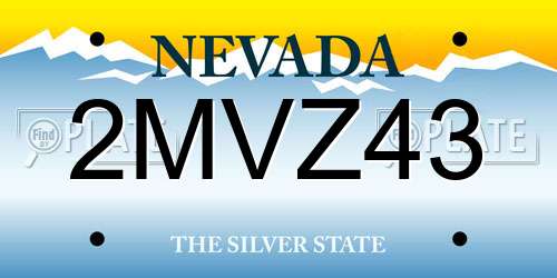 2MVZ43 Nevada License Plate