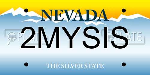 2MYSIS Nevada License Plate