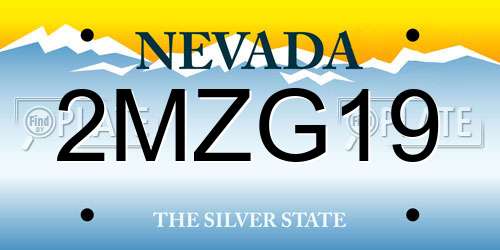 2MZG19 Nevada License Plate