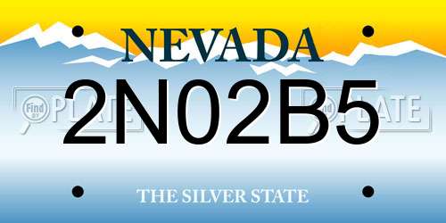 2N02B5 Nevada License Plate