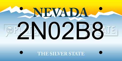 2N02B8 Nevada License Plate
