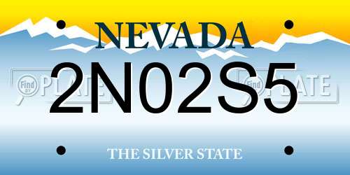 2N02S5 Nevada License Plate
