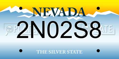 2N02S8 Nevada License Plate