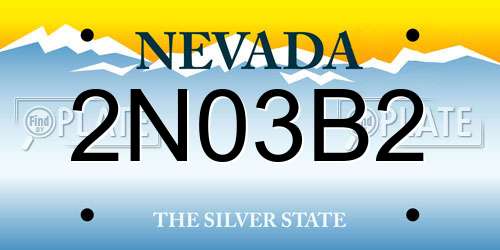 2N03B2 Nevada License Plate