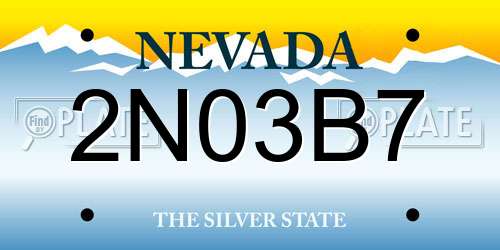 2N03B7 Nevada License Plate