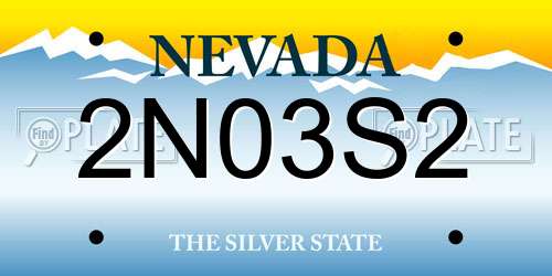 2N03S2 Nevada License Plate