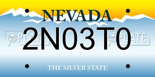 2N03T0 Nevada License Plate